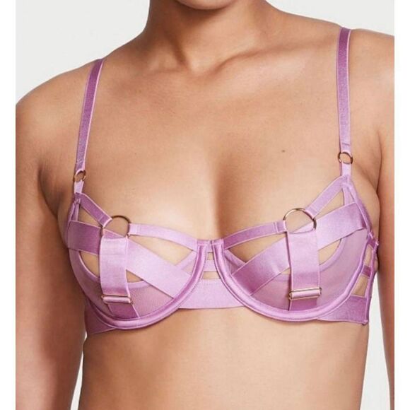 NWT Victoria's Secret Very Sexy Unlined Balconet Strappy Harness Bra 34C - Picture 1 of 8
